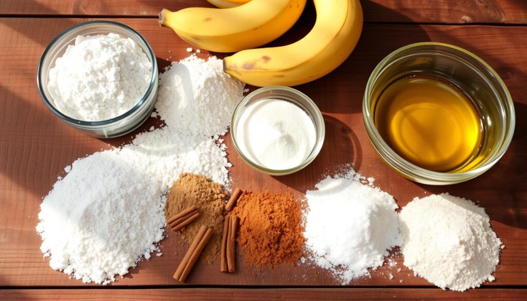 Dry ingredients for banana bread