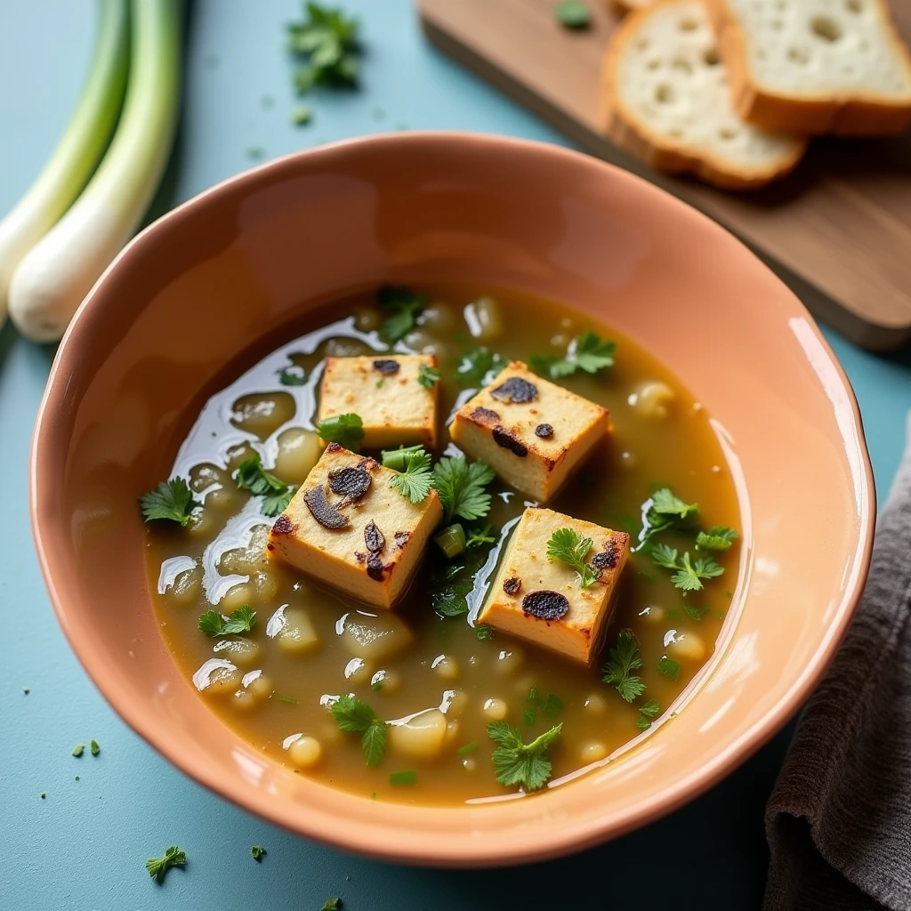 Tofu Mushroom Green Onion Soup Recipe