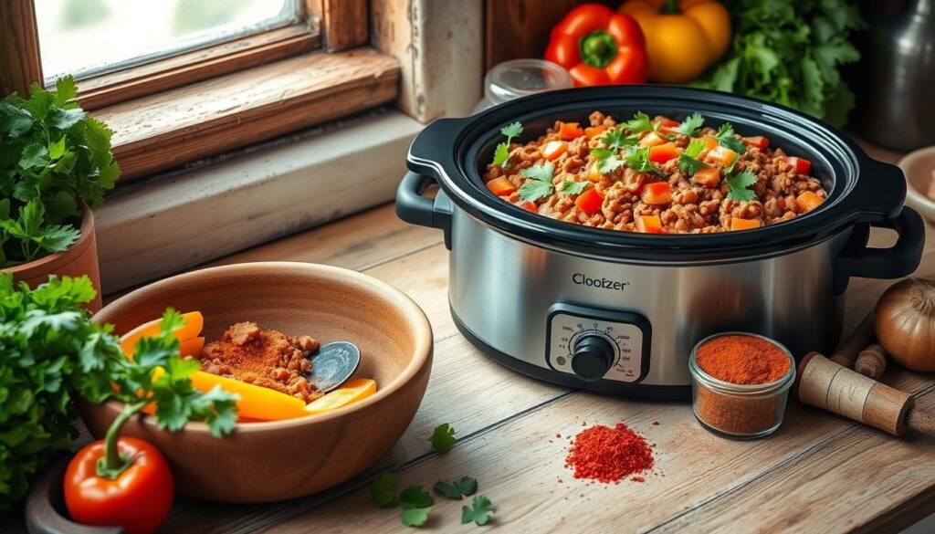 ground turkey chili crockpot