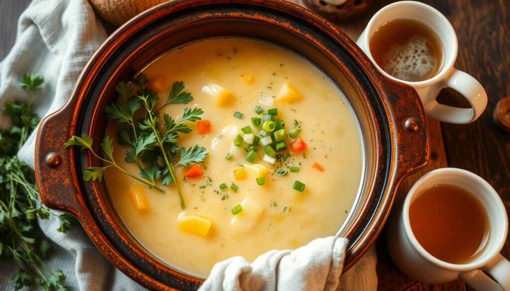 Healthy Crockpot Potato Soup 