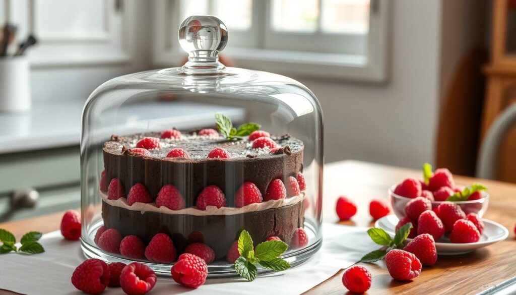 chocolate cake with raspberry filling